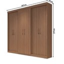 Ver imagem 4 de Guarda Roupa Casal 6 Portas 2 Gavetas Grécia com Espelho Marrom/Carvalho Vermontt