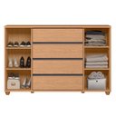 Ver mais imagens de Cômoda para Quarto 4 Gavetas e 2 Portas Evidenza Marrom/Freijó/Off White/Titanium