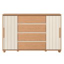 Ver imagem 5 de Cômoda para Quarto 4 Gavetas e 2 Portas Evidenza Marrom/Freijó/Off White/Titanium