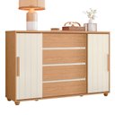 Ver imagem 7 de Cômoda para Quarto 4 Gavetas e 2 Portas Evidenza Marrom/Freijó/Off White/Titanium