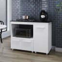 Ver imagem 1 de Balcão Cooktop Maya 115cm 3 Portas para Cozinha Nicho Microondas Cor:branco;tamanho:4 Bocas