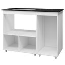 Ver imagem 4 de Balcão Cooktop Maya 115cm 3 Portas para Cozinha Nicho Microondas Cor:branco;tamanho:4 Bocas