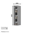 Ver imagem 2 de Armário Aéreo Nicho 20cm Americana Cinza - Móveis Henn