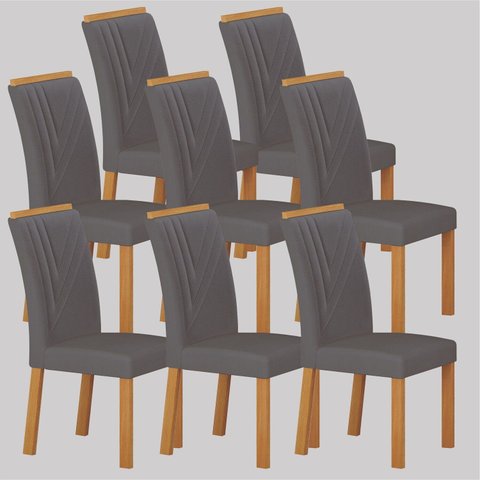 Conjunto 8 Cadeiras de Jantar em MDF Miami Yescasa