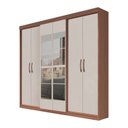 Ver imagem 3 de Guarda Roupa Casal 6 Portas 2 Gavetas Grécia com Espelho Off White/Carvalho Vermontt
