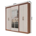 Ver imagem 4 de Guarda Roupa Casal 6 Portas 2 Gavetas Grécia com Espelho Off White/Carvalho Vermontt