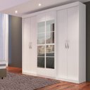 Ver imagem 1 de Guarda Roupa Casal 6 Portas 2 Gavetas Grécia com Espelho Branco