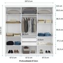 Ver imagem 4 de Guarda Roupa Casal 6 Portas 2 Gavetas Grécia com Espelho Branco
