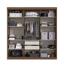 Ver imagem 2 de Guarda Roupa Casal 6 Portas 2 Gavetas Grécia com Espelho Off White/Nogueira