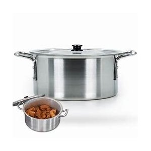 Caçarola Hotel - com Tampa - Panela de Aluminio com Tampa - Capacidade 6,50l - Caçarola N° 26