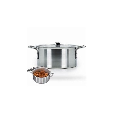 Caçarola Hotel - com Tampa - Panela de Aluminio com Tampa - Capacidade 6,50l - Caçarola N° 26