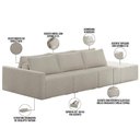 Ver imagem 7 de Sofá Ilha Modular para Sala 342cm com Puff Dublin K01 Bouclê Bege - Lyam Decor