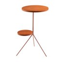 Ver imagem 1 de Mesa Lateral Duo Aço 64cm x 44cm x 37cm Marrom