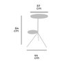 Mesa Lateral Duo Aço 64cm X 44cm X 37cm - 2