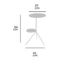Ver imagem 2 de Mesa Lateral Duo Aço 64cm x 44cm x 37cm Marrom
