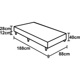 Base Box Solteiro Suede Preto - 3