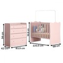Ver imagem 3 de Quarto Infantil Completo Ana 4 Gavetas Rosa - Pnr Móveis