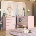 Ver imagem 1 de Quarto Infantil Completo Ana 4 Gavetas Rosa - Pnr Móveis