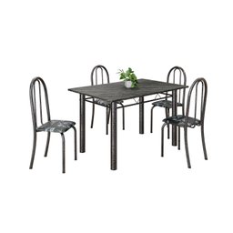 Conjunto de Mesa Tubular 120x75cm Tampo em Ardósia Indiano com 4 Cadeiras Iris - 2