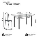 Ver imagem 3 de Conjunto de Mesa Tubular 120x75cm Tampo em Vidro com 4 Cadeiras Iris B Prata/Preto Floral/Mart