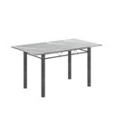 Ver imagem 4 de Conjunto de Mesa Tubular 140x75cm Tampo em Granito Topázio com 6 Cadeiras Iris B Prata/Preto Floral/Mart