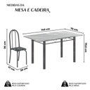 Ver imagem 3 de Conjunto de Mesa Tubular 140x75cm Tampo em Granito Topázio com 6 Cadeiras Iris B Prata/Preto Floral/Mart