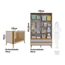 Ver imagem 4 de Quarto de Bebê Guarda-Roupa 4 Portas e Berço Arredondado 3 em 1 100% MDF Luly Espresso Móveis Bege/Off White/Amêndoa