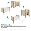 Ver imagem 6 de Quarto de Bebê Guarda-Roupa 4 Portas e Berço Arredondado 3 em 1 100% MDF Luly Espresso Móveis Bege/Off White/Amêndoa
