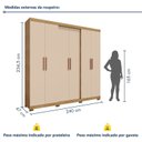 Ver imagem 4 de Guarda-roupa 6 Portas 4 Gavetas sem Espelho Valley