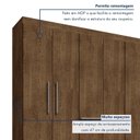 Ver imagem 5 de Guarda-Roupa Casal 6 Portas 6 Gavetas Chave e Pés Floripa