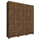 Ver imagem 2 de Guarda-Roupa Casal 6 Portas 6 Gavetas Chave e Pés Floripa