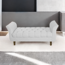 Ver imagem 2 de Recamier Puff Banco Namoradeira Sofá Sala 02 Lugares 150cm Grécia Corano Branco - Incasa Decor