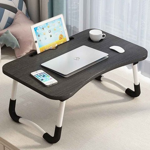 Mesa Dobrável p/ Notebook c/ Suporte p/ Tablet e Copo