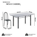 Ver imagem 3 de Conjunto de Mesa Tubular 140cm x 75cm Tampo em Granito Ocre com 6 Cadeiras Iris B Prata/Preto