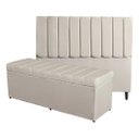 Ver imagem 1 de Kit De Quarto Roma Cabeceira De Cama Box e Calçadeira Baú Casal 140 cm Suede Porcelana Eli Móveis e 