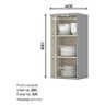 Armário Aéreo 1 Porta 40 cm Americana Cinza – Henn - 3
