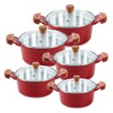 Ver imagem 1 de Jogo Panelas Vermelho Alumínio Fundido Usinado JavaliAM16a24