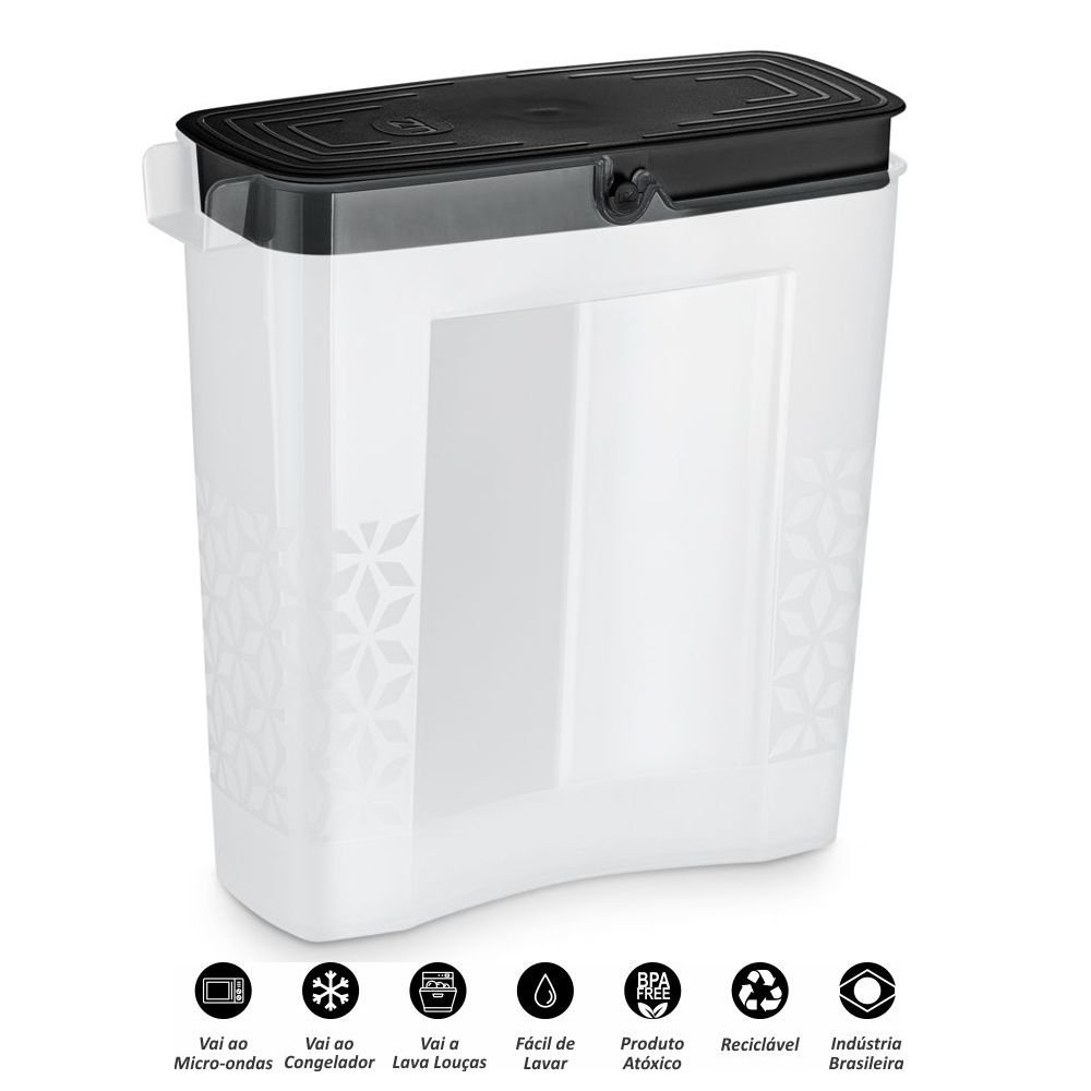 Kit Lavanderia com Balde 8,5l + Bacia 8,5l + Porta Sabão em Pó UZ-K020 UZ Utilidades - Transparente - 3