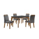 Ver imagem 2 de Conjunto Sala de Jantar Mesa Liz 120cm Mdf Canto Copo e 4 Cadeiras Athenas Moderna