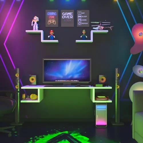 Ver imagem 3 de Mesa Suspensa Trabalho Home Office Computador Pc Gamer