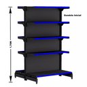 Ver imagem 2 de Gondola Centro 170 Fit Ate 3 Metros Preto 30 Bandeja Pe Azul