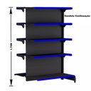 Ver imagem 3 de Gondola Centro 170 Fit Ate 3 Metros Preto 30 Bandeja Pe Azul