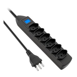 Filtro de Linha 6 Tomadas Elgin - Bivolt - Padrão 3 Pinos - Cabo 1,5 Metro - Preto - 46rfl3060000