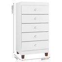 Ver imagem 5 de Guarda Roupa Infantil 4 Portas com Cômoda 5 Gavetas Branco Rosa