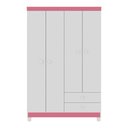 Ver imagem 4 de Guarda Roupa Infantil 4 Portas com Cômoda 5 Gavetas Branco Rosa