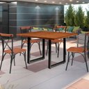 Ver imagem 3 de Conjunto 4 Cadeiras Industrial Aço Madeira Maciça Laís