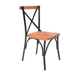 Conjunto 4 Cadeiras Industrial Aço Madeira Maciça Laís - 2