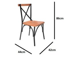 Conjunto 4 Cadeiras Industrial Aço Madeira Maciça Laís - 4