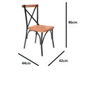 Ver imagem 4 de Conjunto 4 Cadeiras Industrial Aço Madeira Maciça Laís