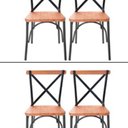 Ver imagem 1 de Conjunto 4 Cadeiras Industrial Aço Madeira Maciça Laís